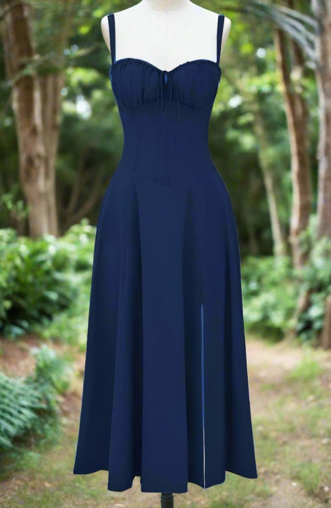 Klänning för dam - Vintage Stil - Midi Längd - Blommigt Mönster - Figurnära Liv & A-linje
