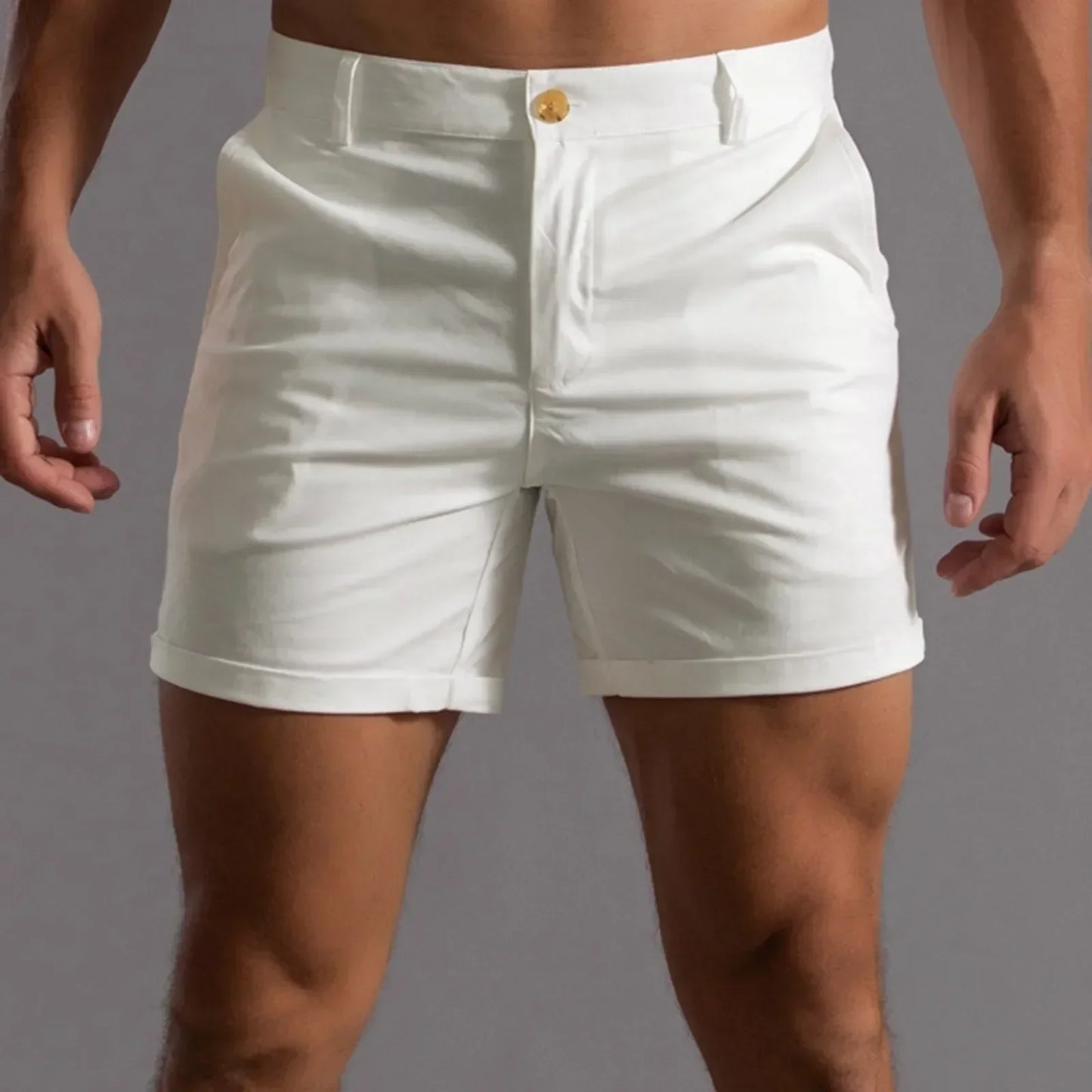 Herr shorts – Slim Fit – Skräddarsydd Passform – Andningsbart Tyg – Mellanlängd