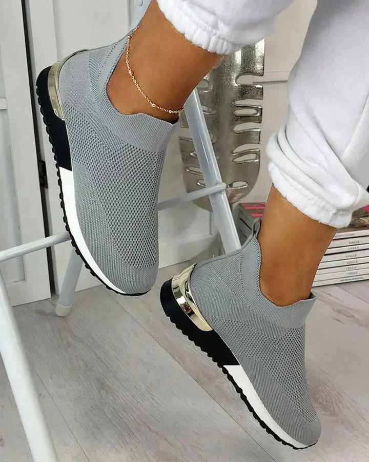 Dam Sneakers – Andningsbar Mesh – Socklik Passform – Halksäker Gummisula