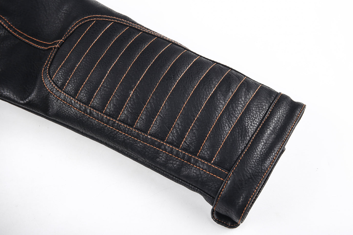 Herr Bikerjacka - Läder - Asymmetrisk Dragkedja - Bälte & Dragkedjor