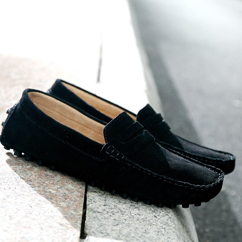 Herr Loafers - Äkta Läder - Mokassin-Stil - Halksäker Sula - Slip-On Elegans