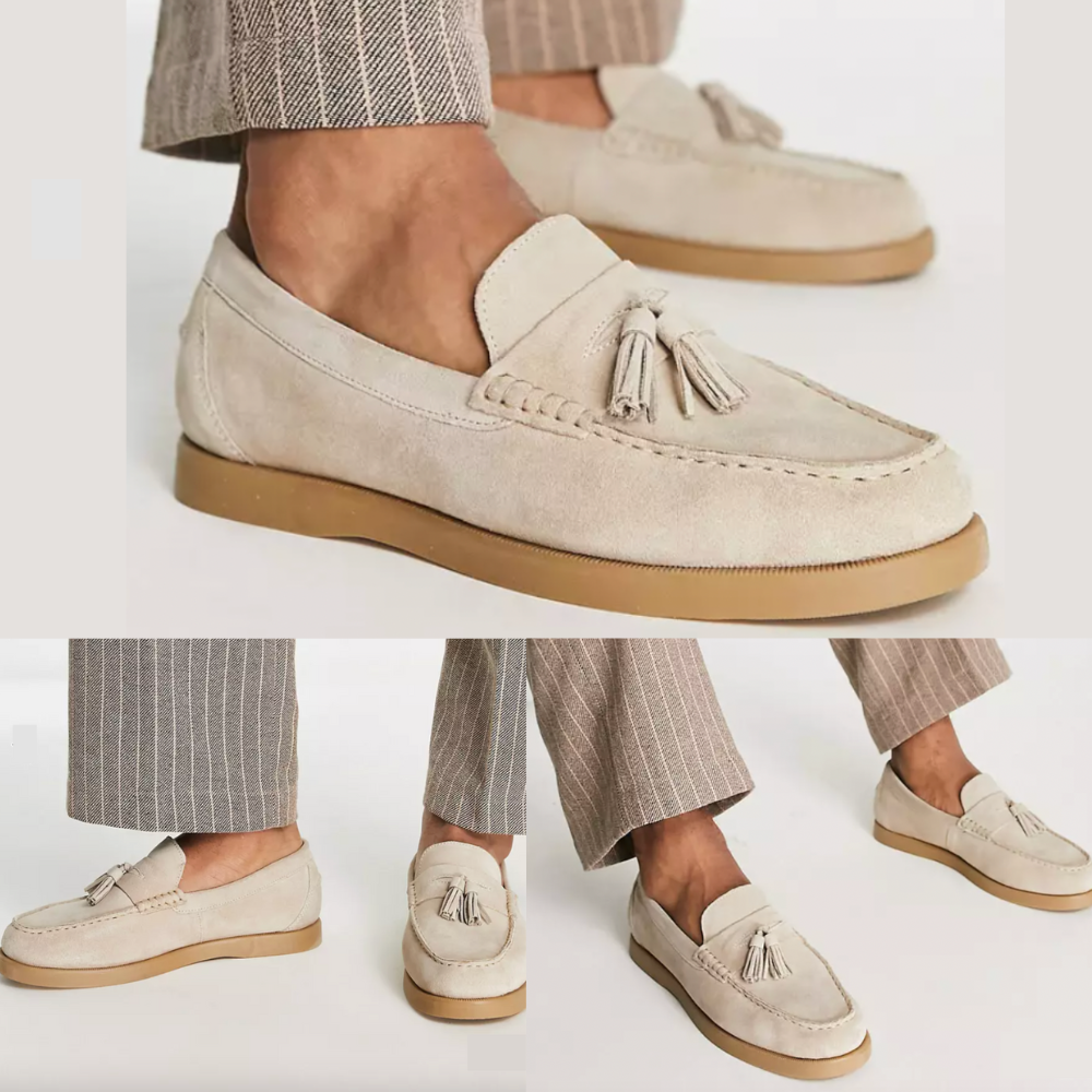 Herrloafers – Slim Passform – Mockaliknande Textur – Toffsdetalj – Slip-On