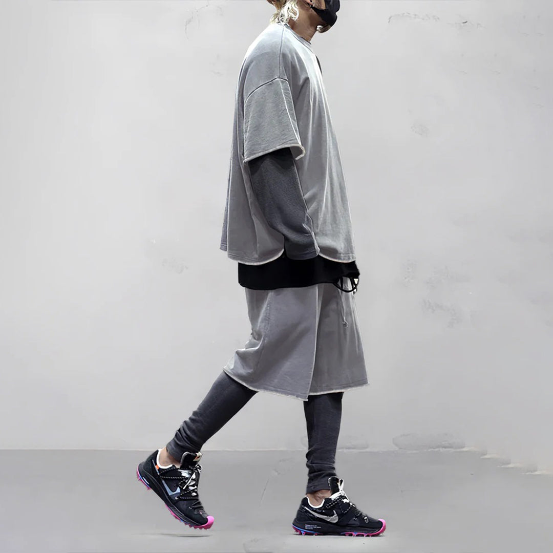 Herrset med t-shirt och shorts – Oversize passform – Andningsbar mjuk kvalitet