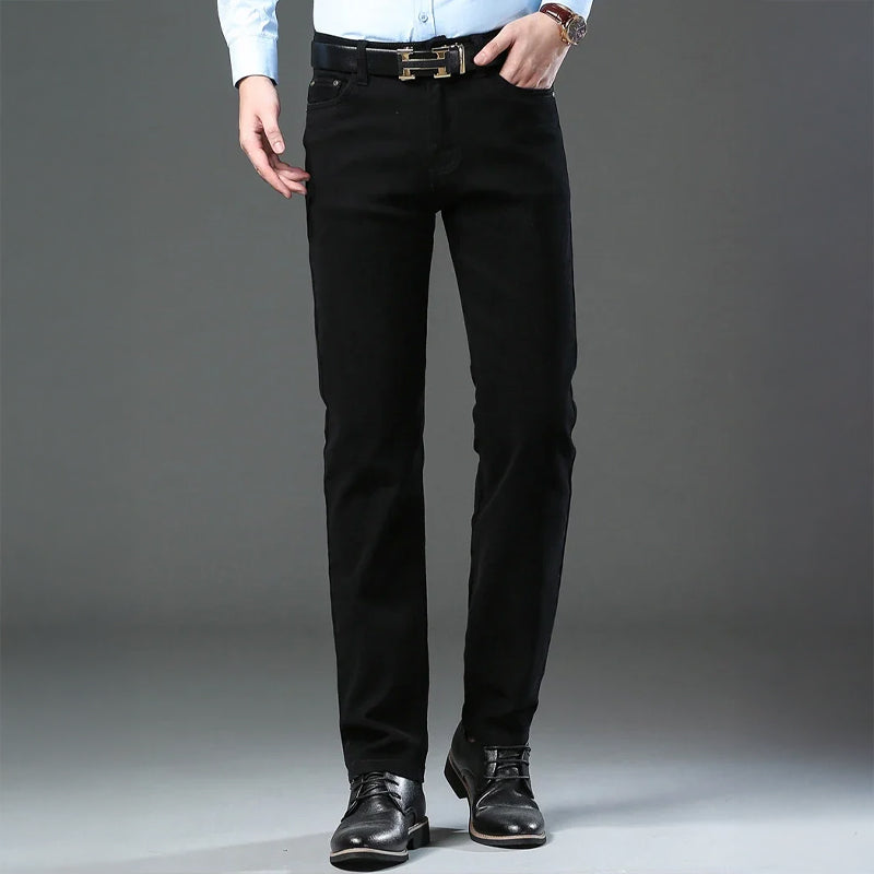 Herrbyxa – Tapered Passform – Bomullsblandning – Femficksdesign – Hellång