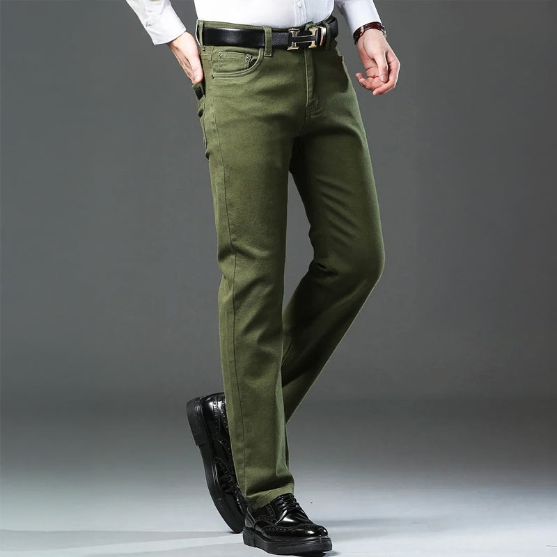 Herrbyxa – Tapered Passform – Bomullsblandning – Femficksdesign – Hellång