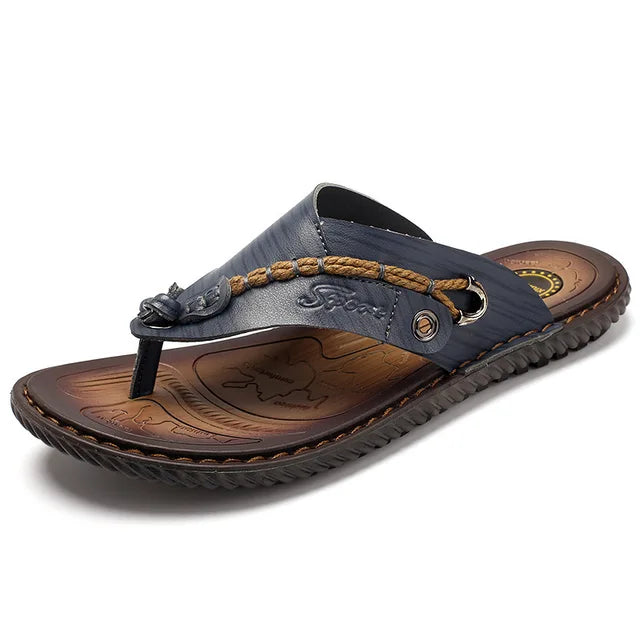 Herr Flip-Flops – Remmar – Texturerad Fotbädd – Öppen Tå – Avslappnad Passform