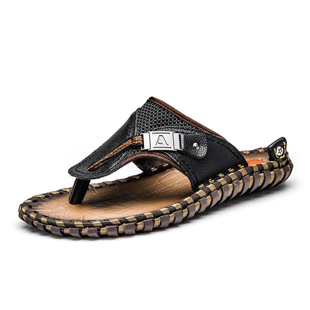 Herr Flip-Flops – Remmar – Texturerad Fotbädd – Öppen Tå – Avslappnad Passform
