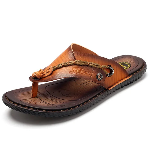 Herr Flip-Flops – Remmar – Texturerad Fotbädd – Öppen Tå – Avslappnad Passform