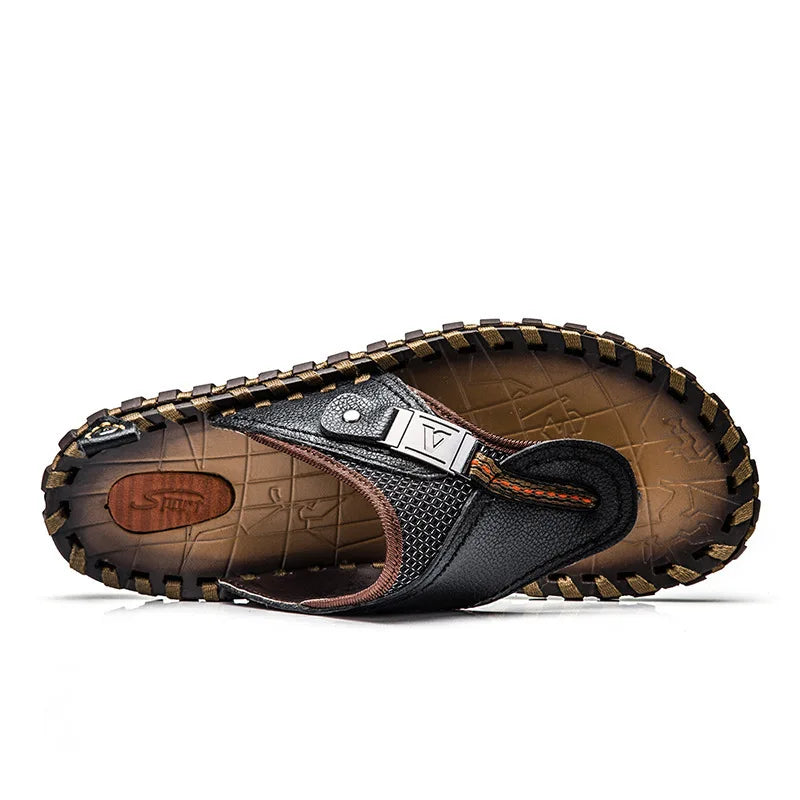 Herr Flip-Flops – Remmar – Texturerad Fotbädd – Öppen Tå – Avslappnad Passform