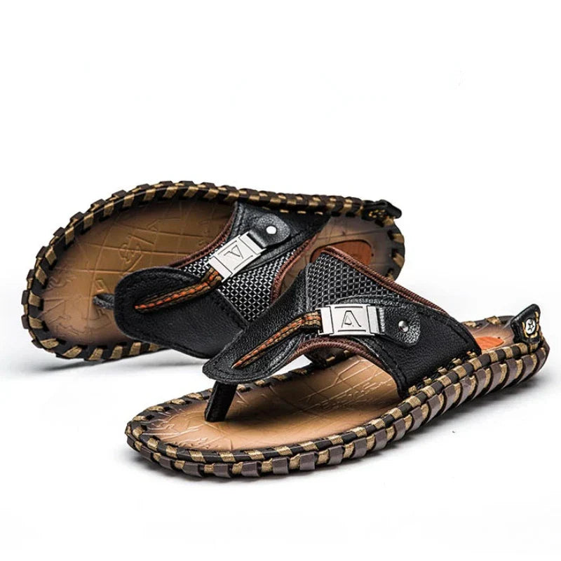Herr Flip-Flops – Remmar – Texturerad Fotbädd – Öppen Tå – Avslappnad Passform