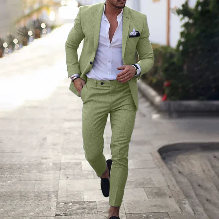 Herrkostym – Skräddarsydd Kavaj och Byxor – Slim Fit – Elegant Formell Stil