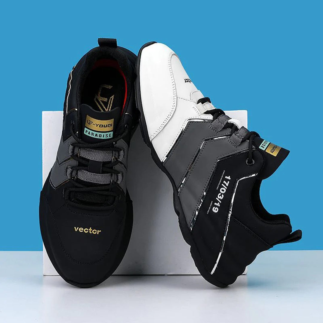 Herr Sneakers - Lågt Skaft - Sportig Design - Flexibel och Hållbar - Snörning