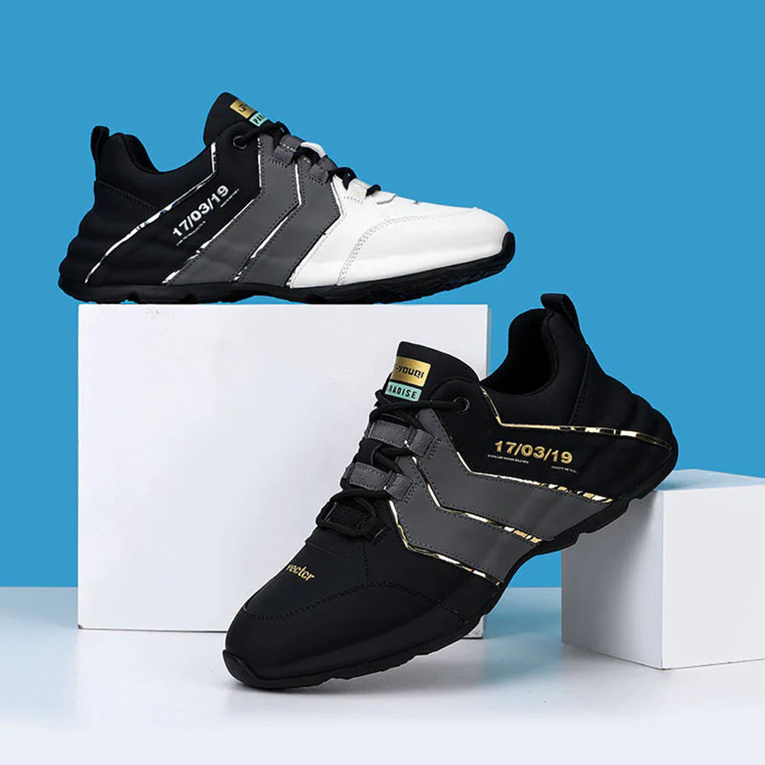 Herr Sneakers - Lågt Skaft - Sportig Design - Flexibel och Hållbar - Snörning