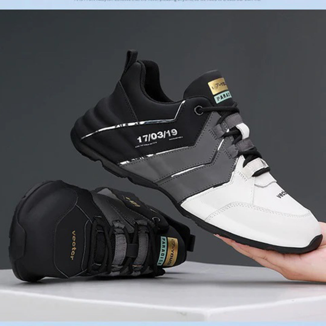 Herr Sneakers - Lågt Skaft - Sportig Design - Flexibel och Hållbar - Snörning