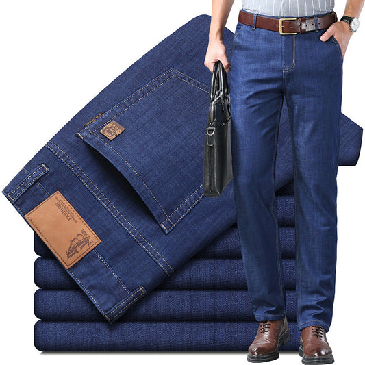 Herr Byxor  – Rak Passform – Denimlook – Hel Längd – Affärsledig Stil
