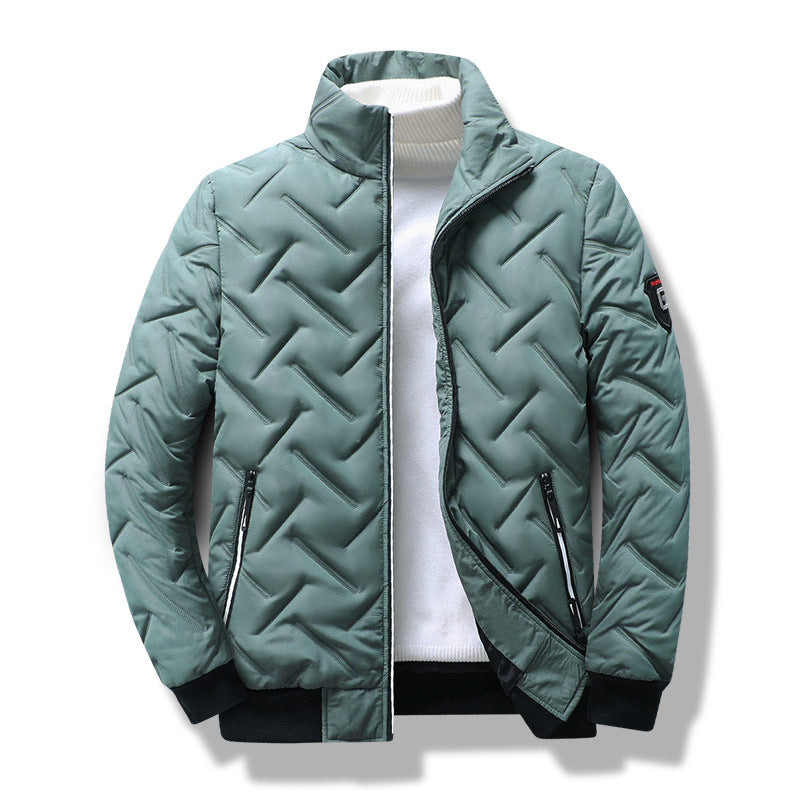 Herrjacka quiltad – Slim fit – Ståkrage – Dragkedjefickor – Ribbad fåll
