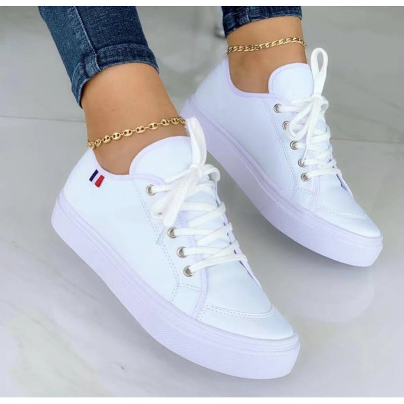 Dam Sneakers – Rund Tå – Snörning – Tjock Sula – Bekväm Vardagsdesign
