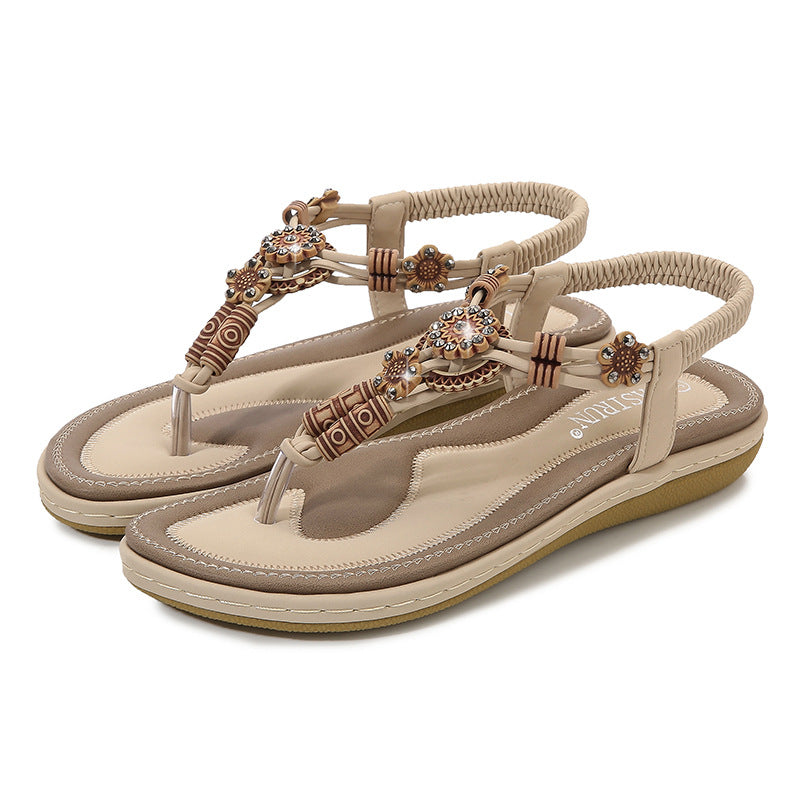 Dam Sandaler – Platt Sula – Boho Dekor – Flätad Tårem – Bekväm Passform
