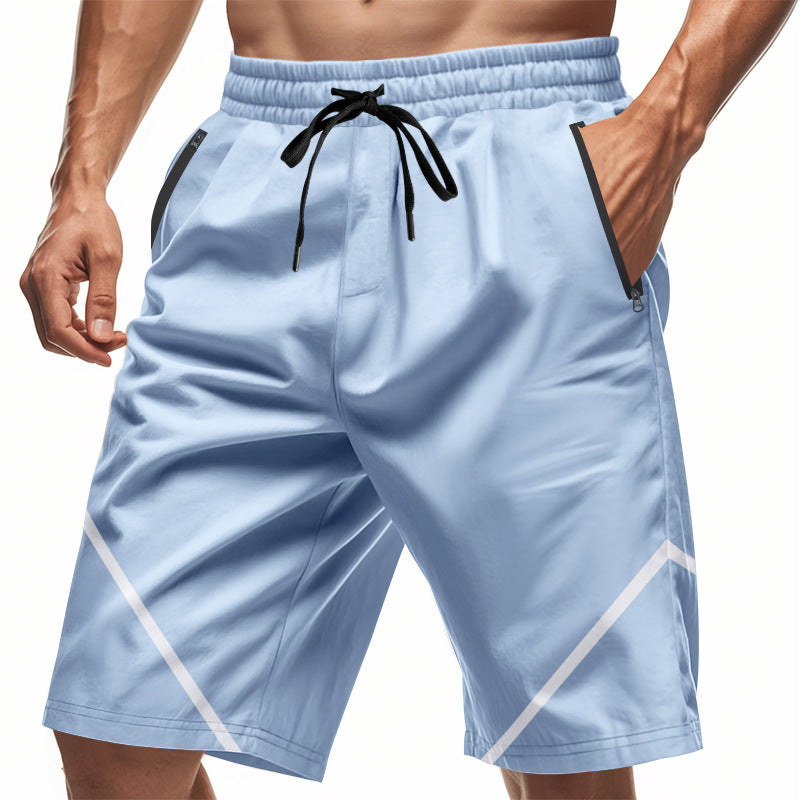 Herrshorts – Snabbtorkande – Lös Passform – Knälängd – Dragkedjefickor – Dragsko