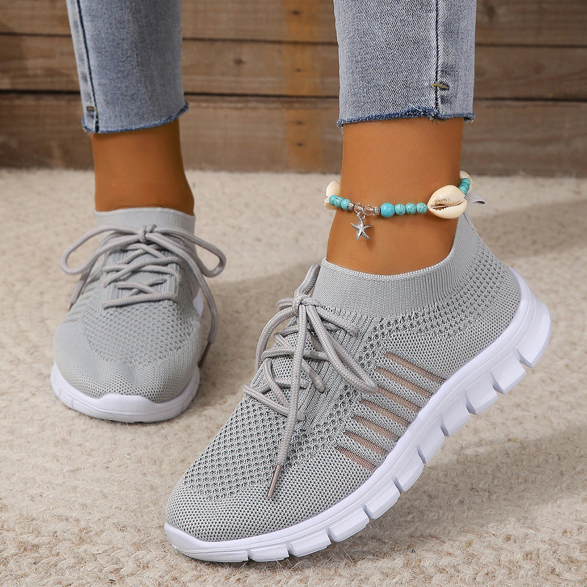 Dam Sneakers – Sportig Passform – Andningsbar Mesh – Låg Modell – Lättvikt Komfort