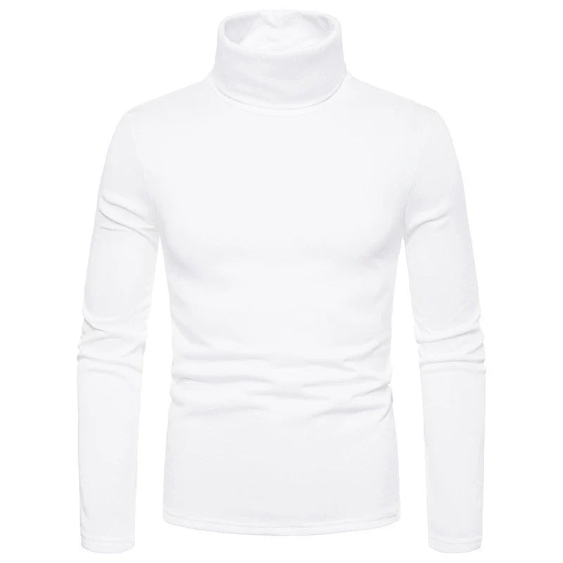Herr Turtleneck T-shirt – Slim Fit – Stretchig Värmande – Långärmad Baslager