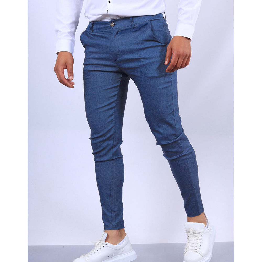 Herrbyxor – Slim Fit – Avsmalnande Ben – Skräddarsydd Look för Kontor och Fritid