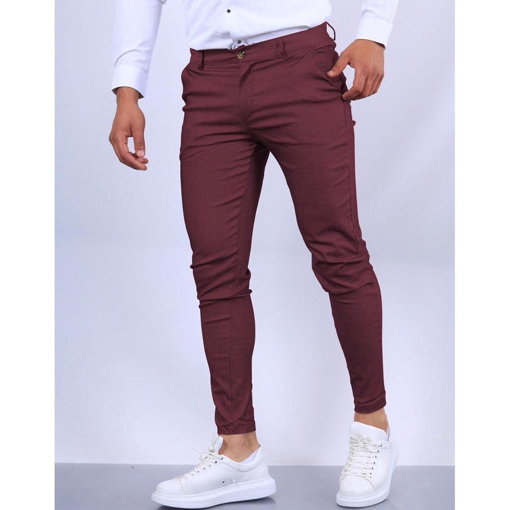 Herrbyxor – Slim Fit – Avsmalnande Ben – Skräddarsydd Look för Kontor och Fritid