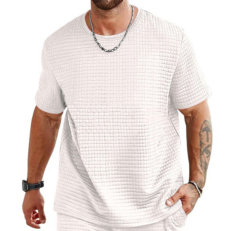 Herr T-shirt – Avslappnad Passform – Luftigt Tyg – Rund Hals Casual
