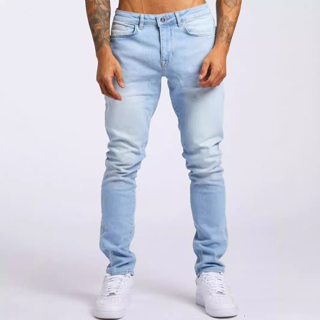 Herrjeans – Slim Fit – Klassisk Denim – Femficksmodell – Hel Längd – Avslappnad Stil