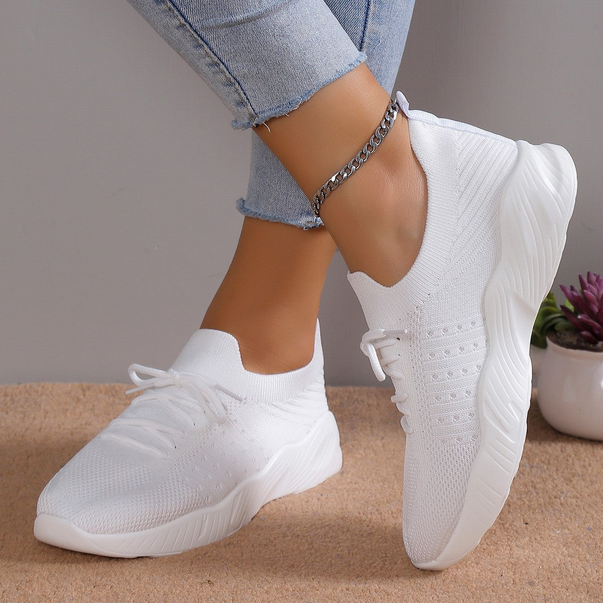 Dam Sneakers – Ortopedisk Design – Mjuk Stötdämpande Sula