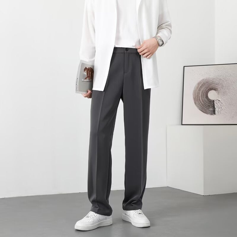 Herrbyxor – Slim Fit – Lättviktigt Tyg – Ankellängd – Smart Casual Stil