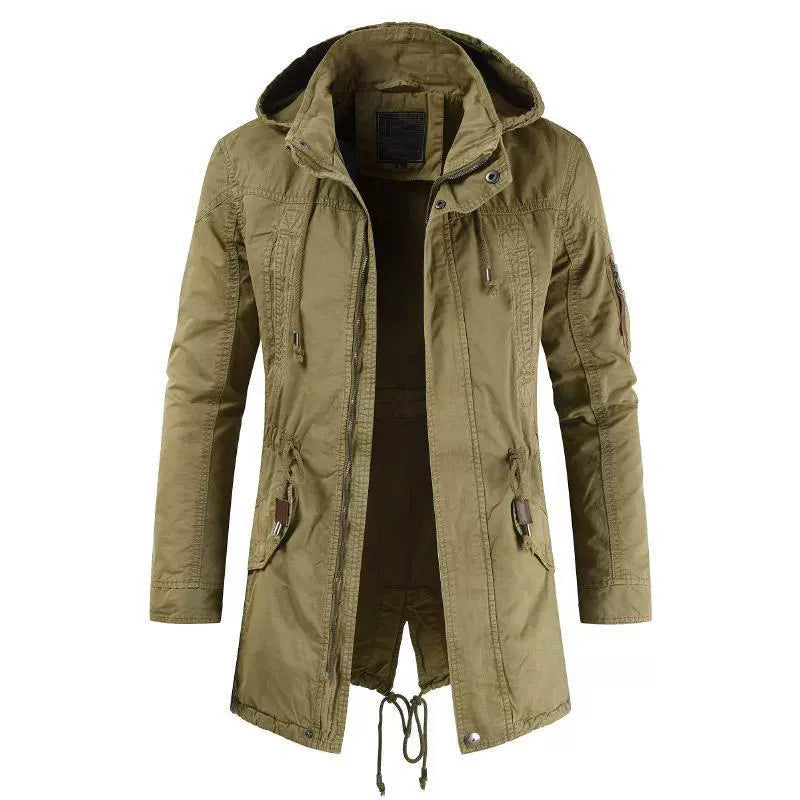 Herr Parkasjacka – Slim Fit – Luva med Dragsko – Flera Fickor – Vindresistent