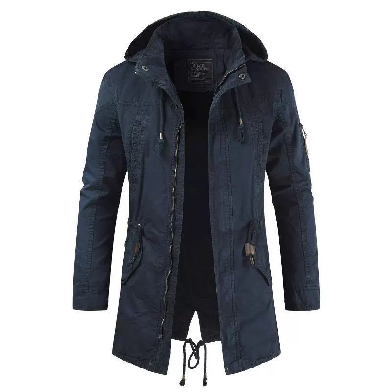 Herr Parkasjacka – Slim Fit – Luva med Dragsko – Flera Fickor – Vindresistent