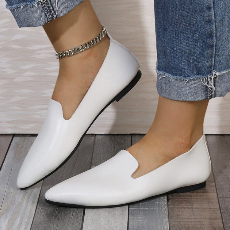 Dam Ballerinaskor – Spetsig Tå – Elegant Passform – Mjuk Halkfri Sula – Slip-on