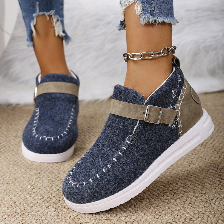 Dam Ankelboots – Avslappnad Passform – Slip-On – Spänne – Mjuk Textur