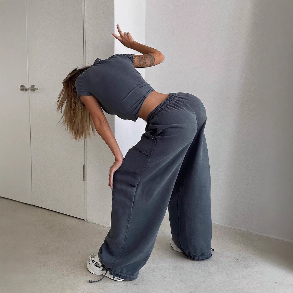 Dam sweatpants – Vid modell – Avslappnad passform – Hel längd