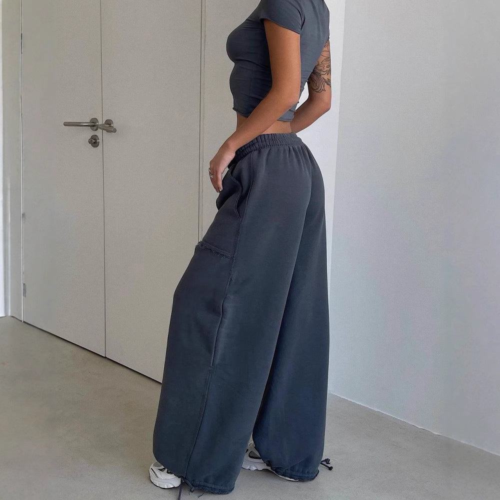 Dam sweatpants – Vid modell – Avslappnad passform – Hel längd