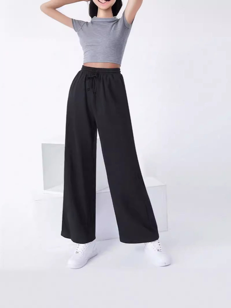 Dam Byxbyxor – Bomullsstickad – Avslappnad Passform – Dragsko i Midjan – Lounge Casual