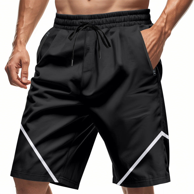Herrshorts – Snabbtorkande – Lös Passform – Knälängd – Dragkedjefickor – Dragsko