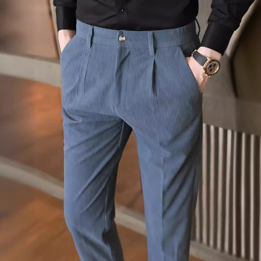 Herrbyxor – Slim Fit – Manchester – Pressveck – Hellånga – Smart Casual