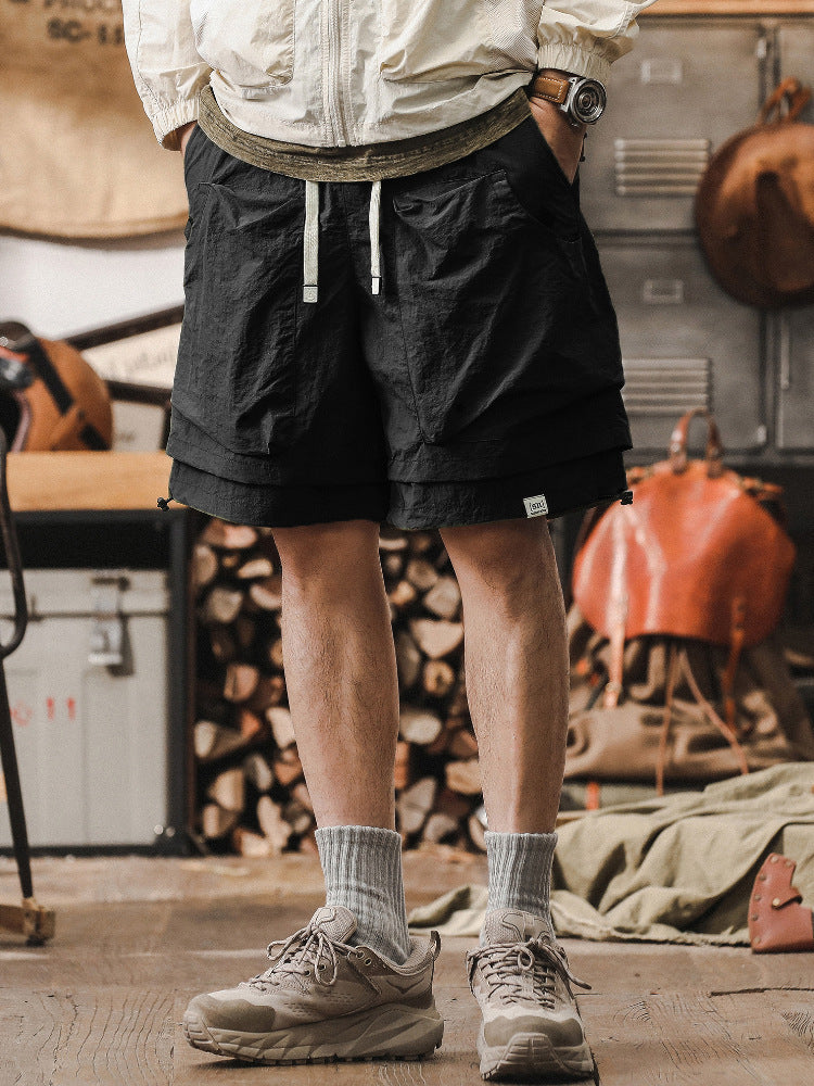 Herr cargoshorts – Snabbtorkande tyg – Avslappnad passform – Justerbar midja – Meshpaneler