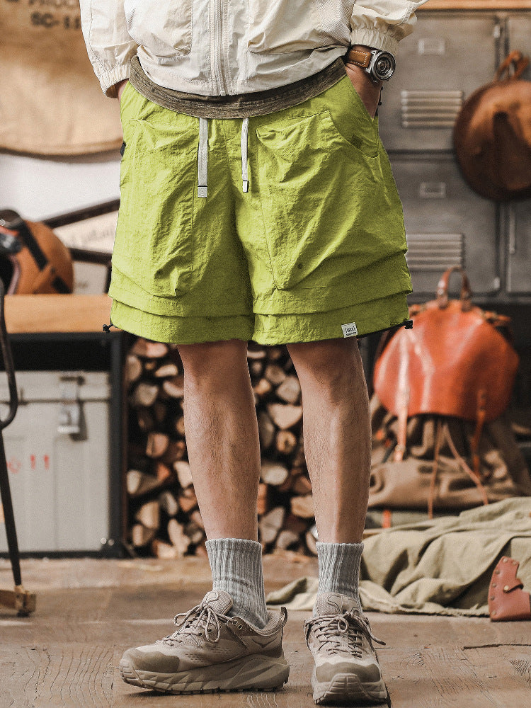 Herr cargoshorts – Snabbtorkande tyg – Avslappnad passform – Justerbar midja – Meshpaneler