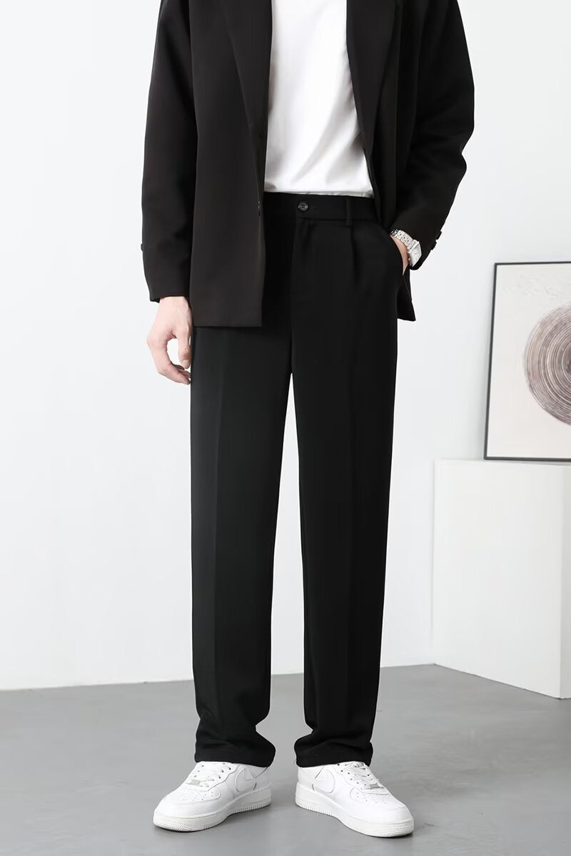 Herrbyxor – Slim Fit – Lättviktigt Tyg – Ankellängd – Smart Casual Stil