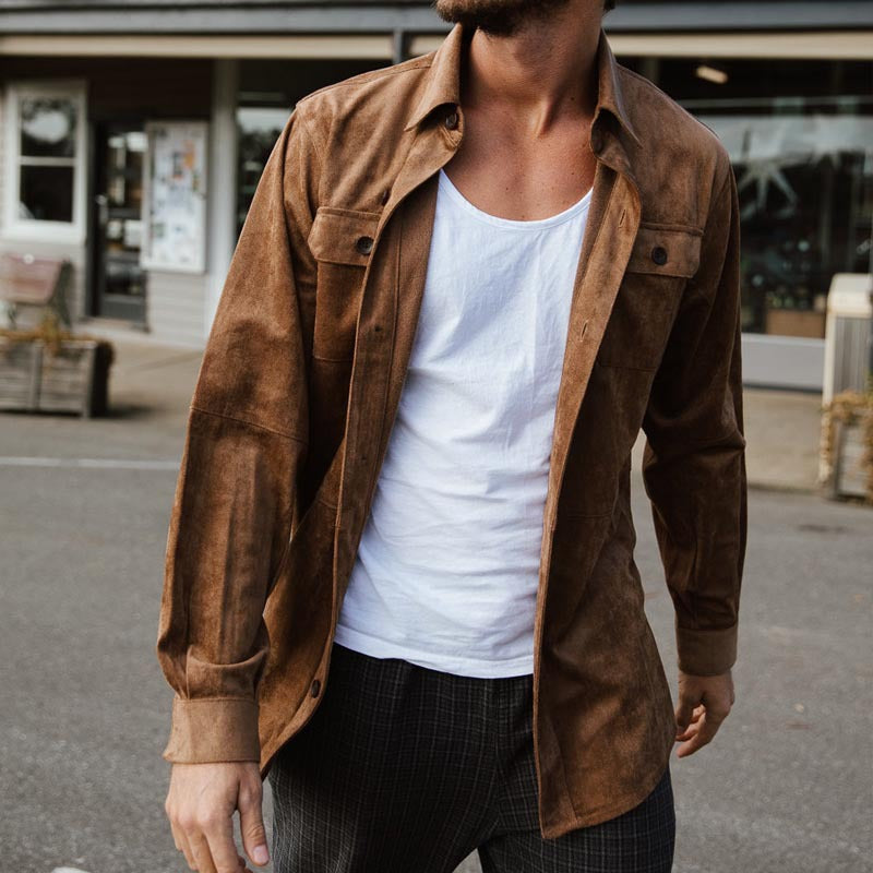 Herrskjorta – Regular Fit – Bröstficka – Lång Ärmlängd