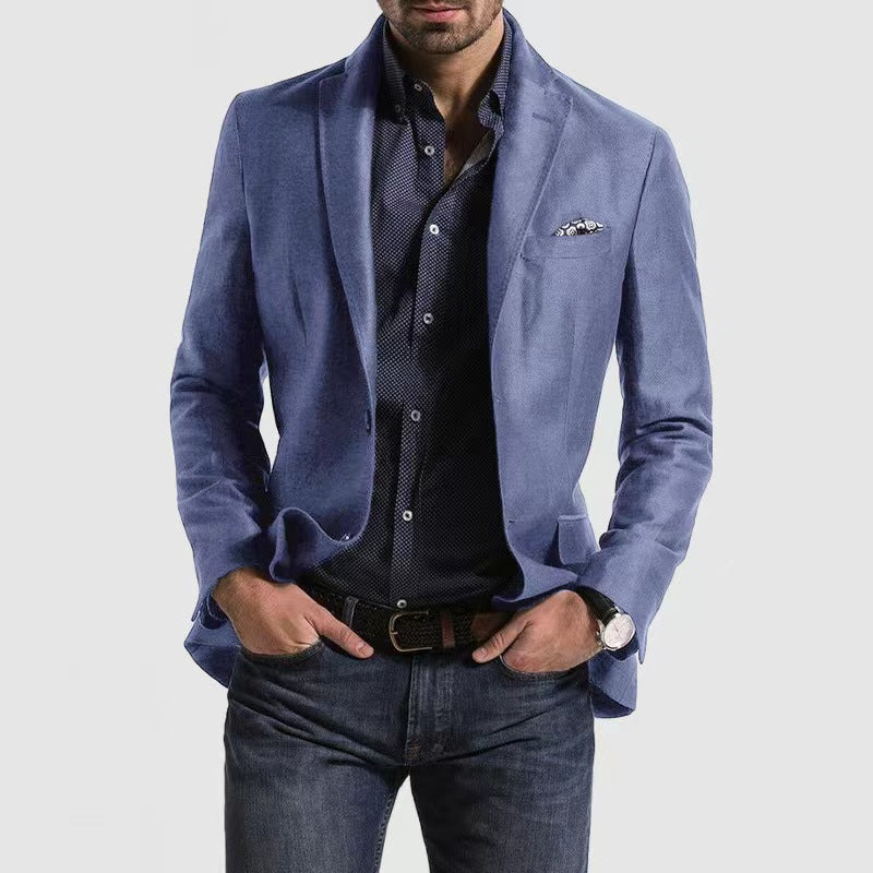 Herrkavaj – Slim Fit – Ullblandning – Notch Slag – Enkelknäppt Formell