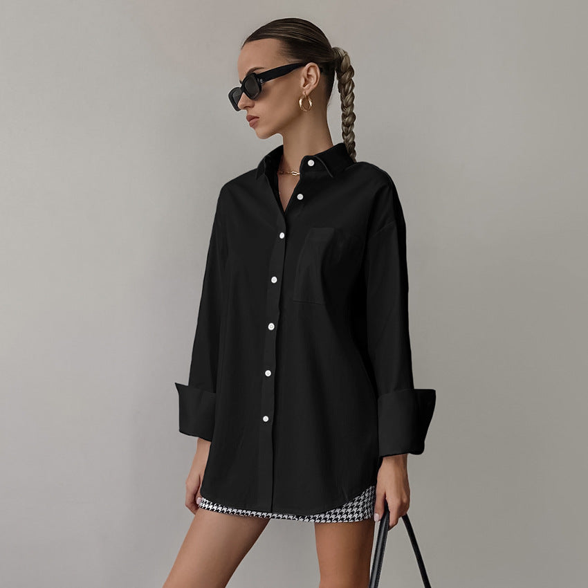 Dam Skjorta – Oversize Passform – Långärmad – Klassisk Design