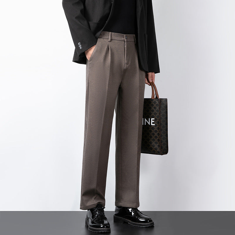 Herrbyxor – Ullblandning – Slim Fit – Pressveck – Fullängd Formell Look