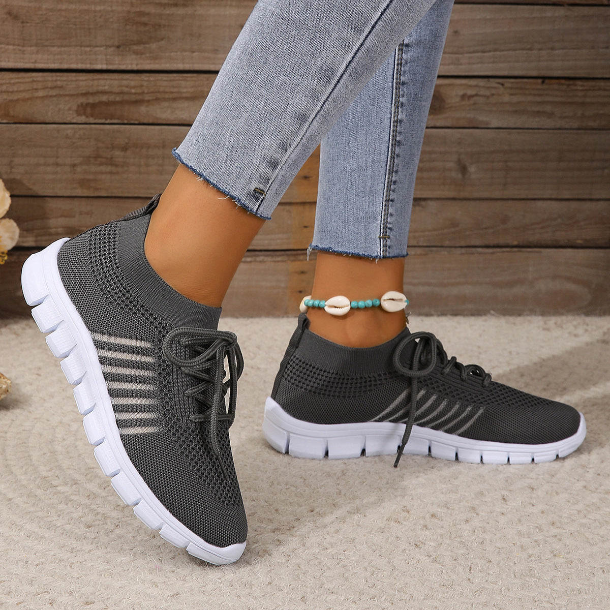 Dam Sneakers – Sportig Passform – Andningsbar Mesh – Låg Modell – Lättvikt Komfort