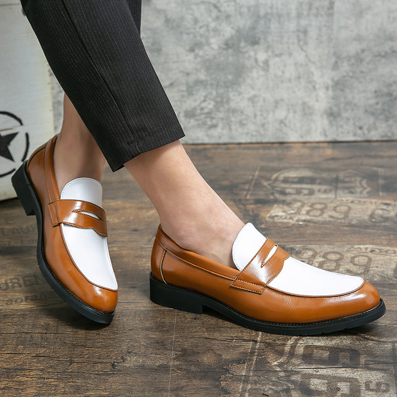 Herrloafers – Polerat Läder – Slip-On – Tvåton – Gummisula För Vardag och Fest