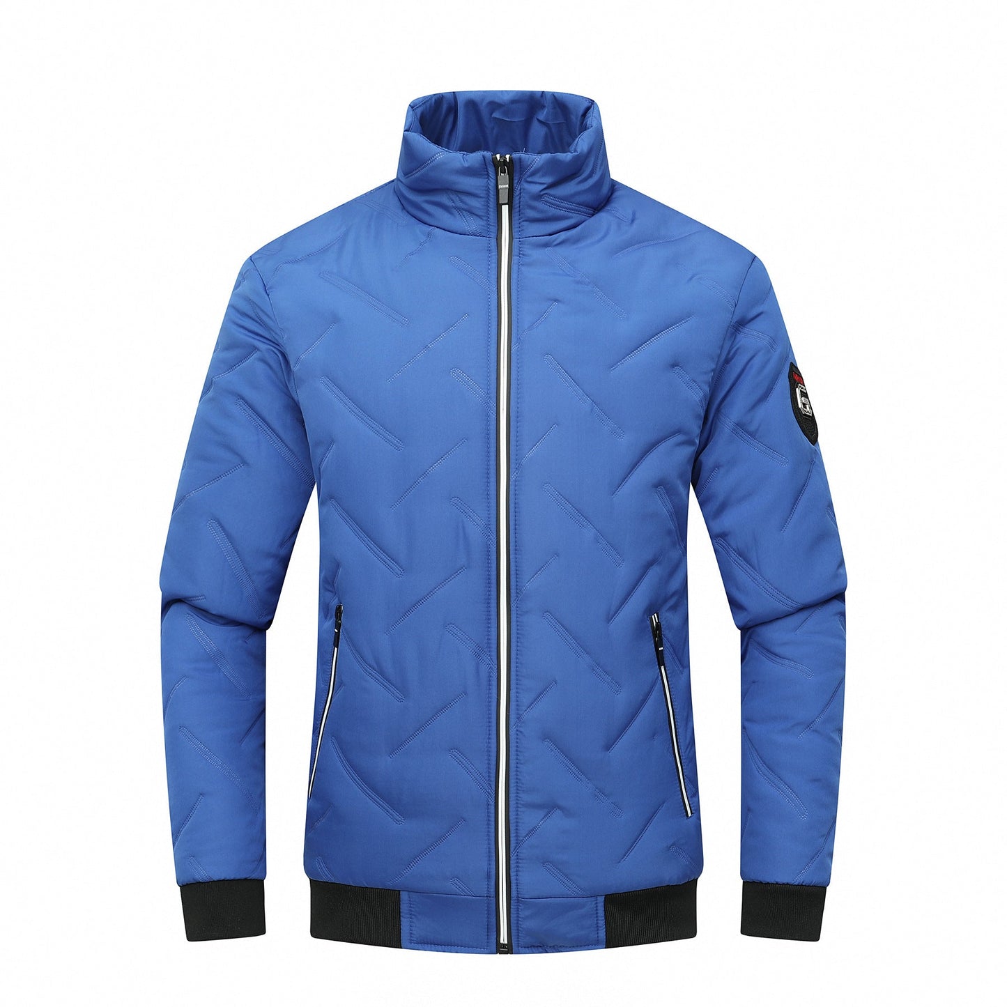 Herrjacka quiltad – Slim fit – Ståkrage – Dragkedjefickor – Ribbad fåll